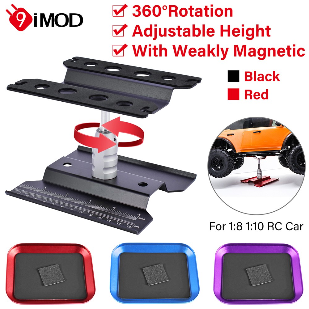 RC Car Work Stand Metal Repair Workstation w/ Magnetic Tray For 1:8 1:10 RC Car