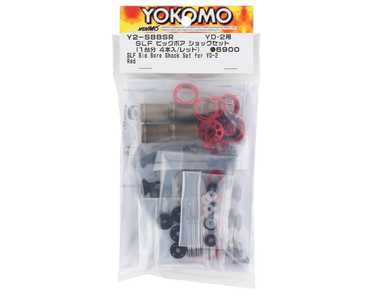 Yokomo Aluminum SLF Big Bore Kashima Coated Drift Shocks Set (Red)