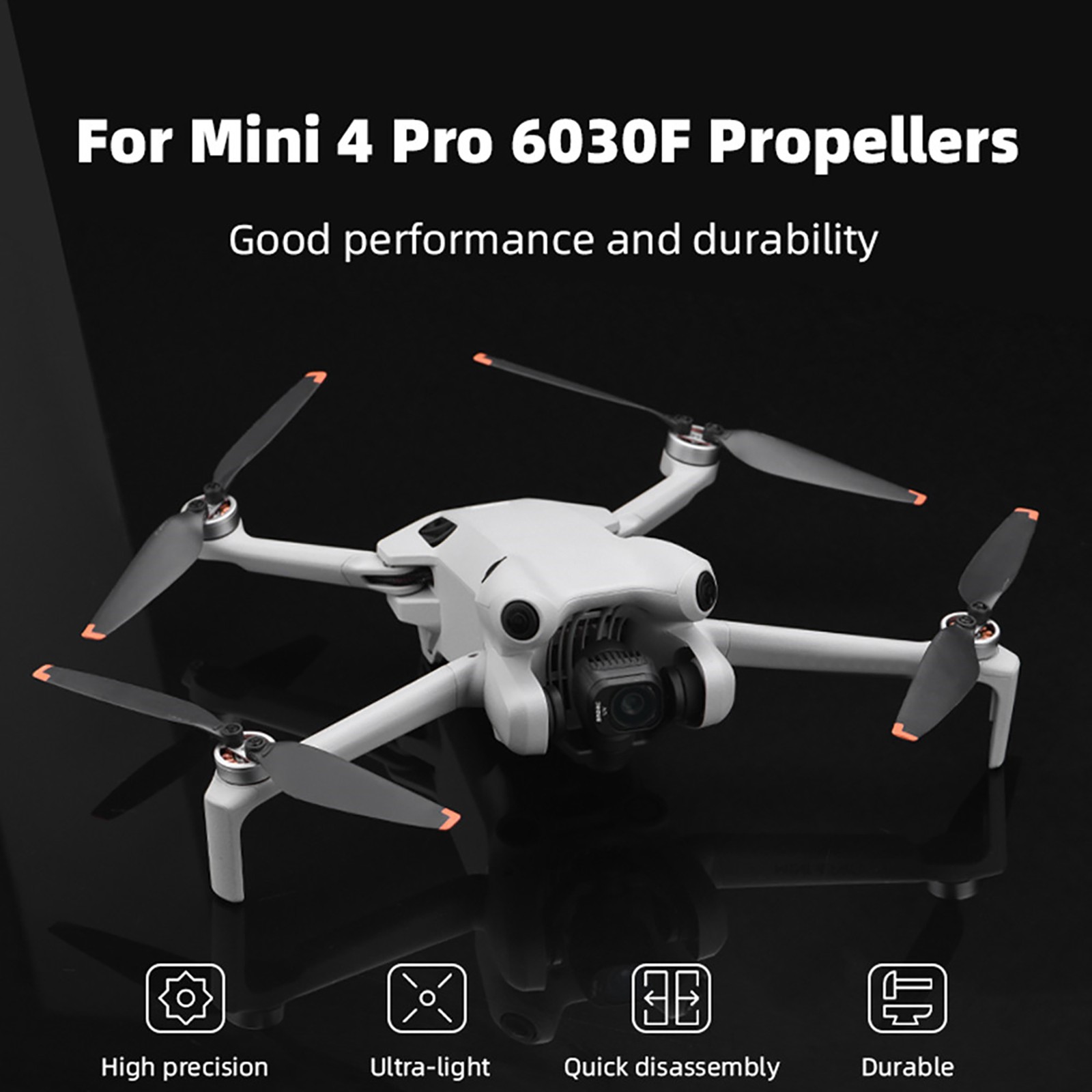 2Pair Lightweight 6030F Propeller Blade Wing Fans For DJI Mini 4 Pro Drone Parts