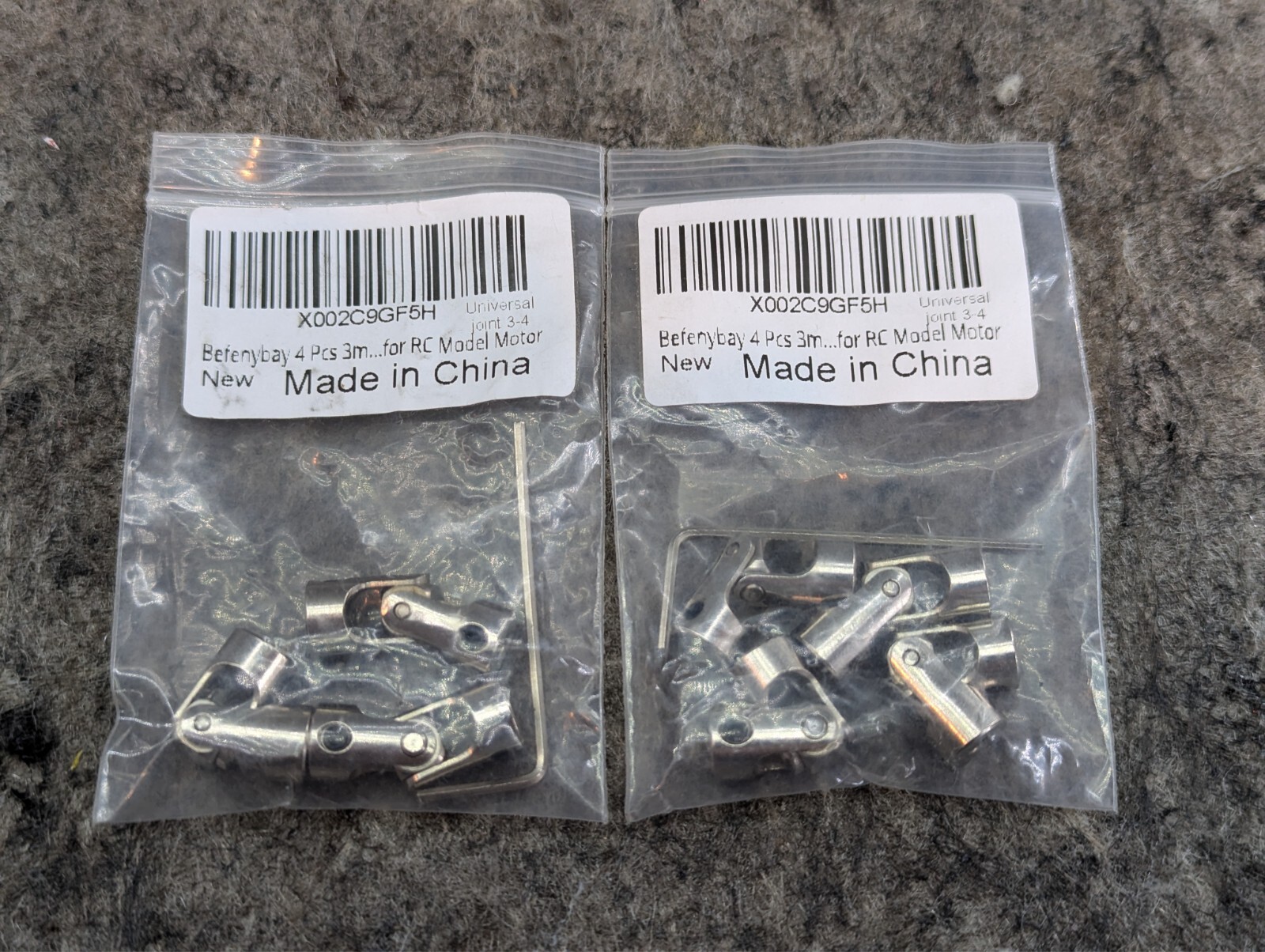2 Sets Befenybay 4 Pcs 3mm – 4mm Universal Joint Shaft Coupling, Screws 🔥New🔥