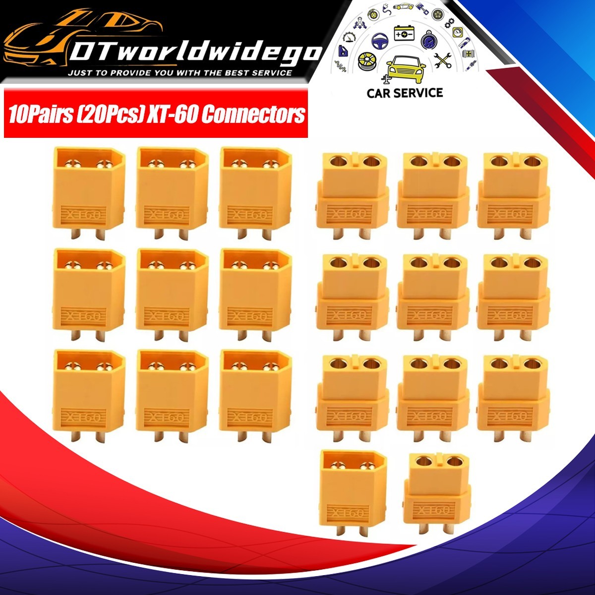 20Pcs XT60 Male Female Bullet Connectors Plugs For RC Battery From US Warehouse