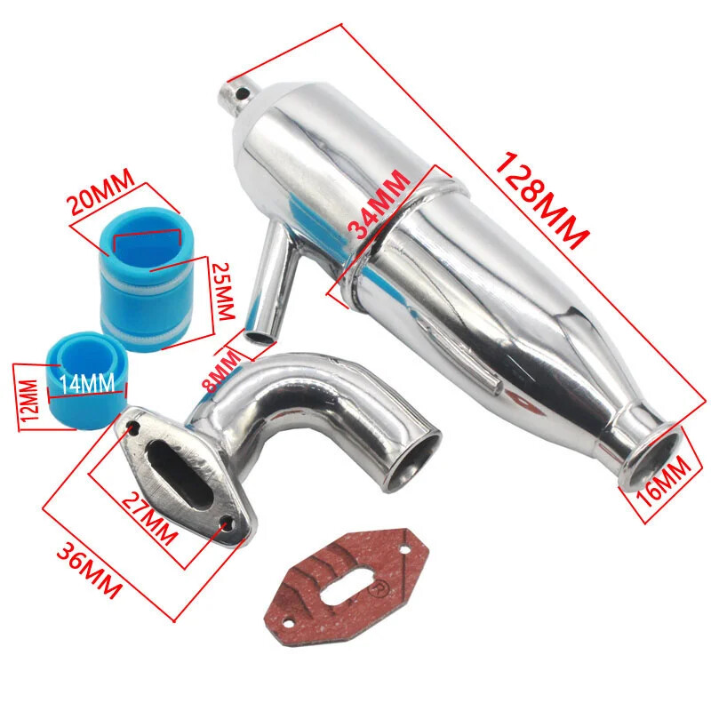 HSP Aluminum Alloy Exhaust Pipe 102009 (02124 ) RC Upgrade Parts Fit 1/10 Scale