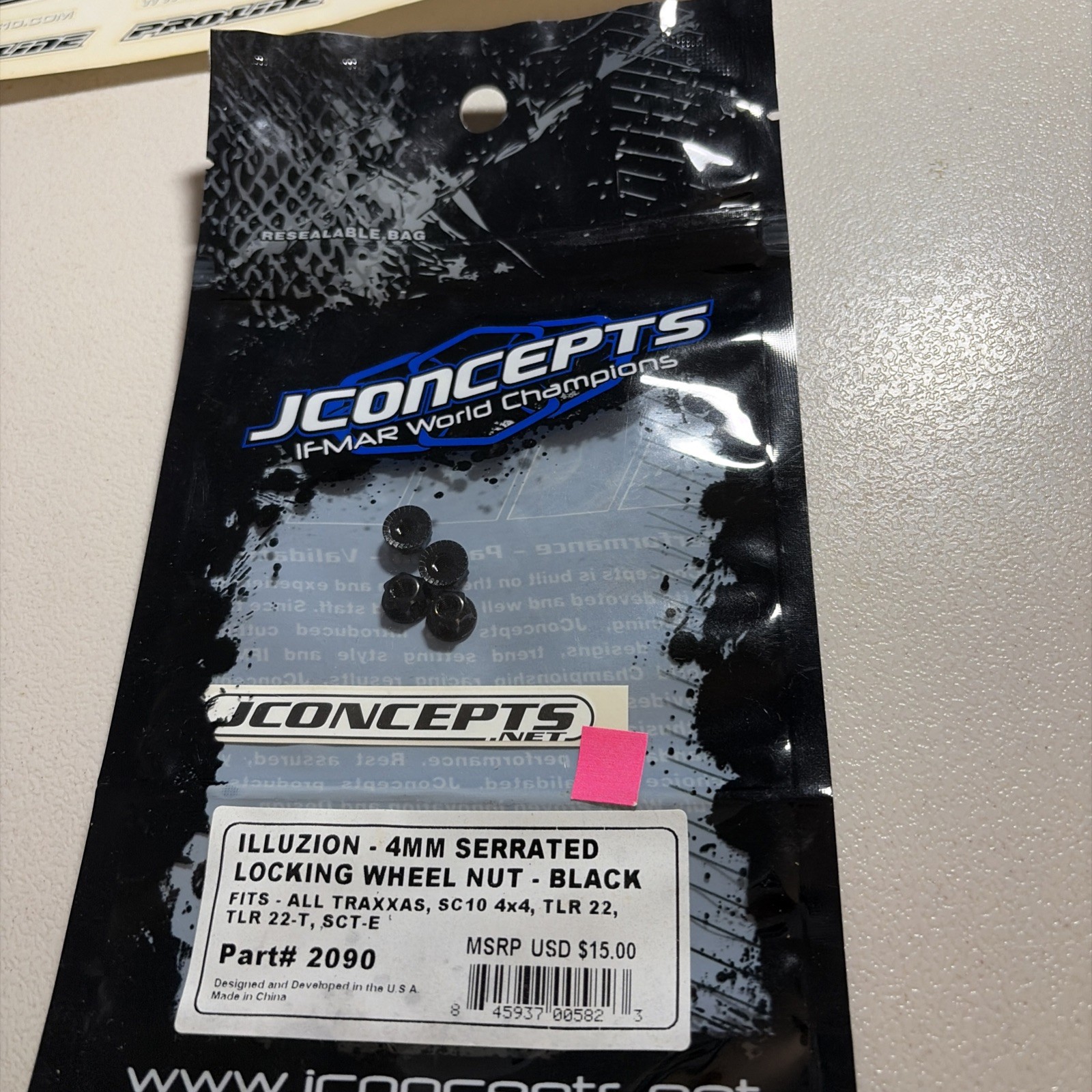 JConcepts – NIP – PN: 2090 – Illuzion – 4mm serrated locking wheel nuts