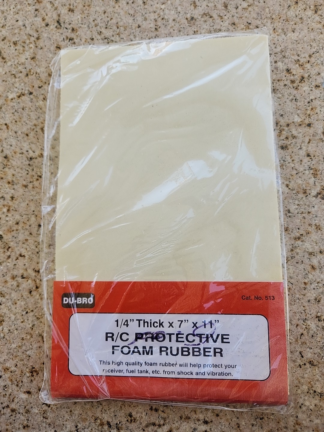 Du-Bro products – 1/4″ Thick X 7″ X 11″ RC protective Foam New.