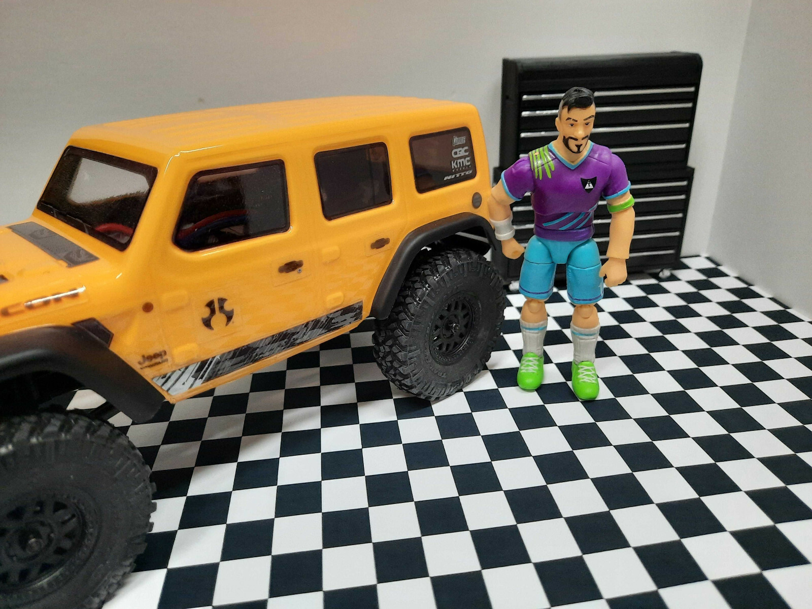 Checkerboard Photo Sheets 1/24 Scale Action Figure Garage Diorama Accessories
