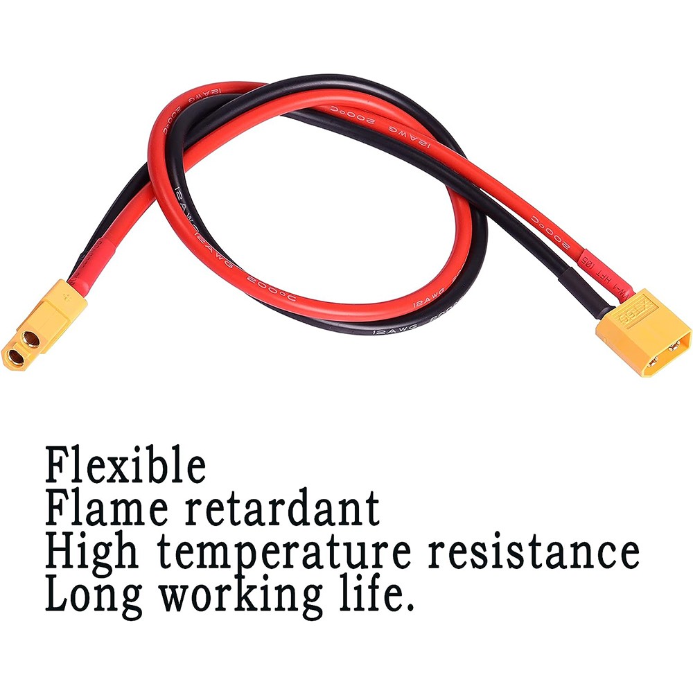 XT60 Connector Extension Cable Male to Female Plug Silicone Wire 14AWG / 12AWG