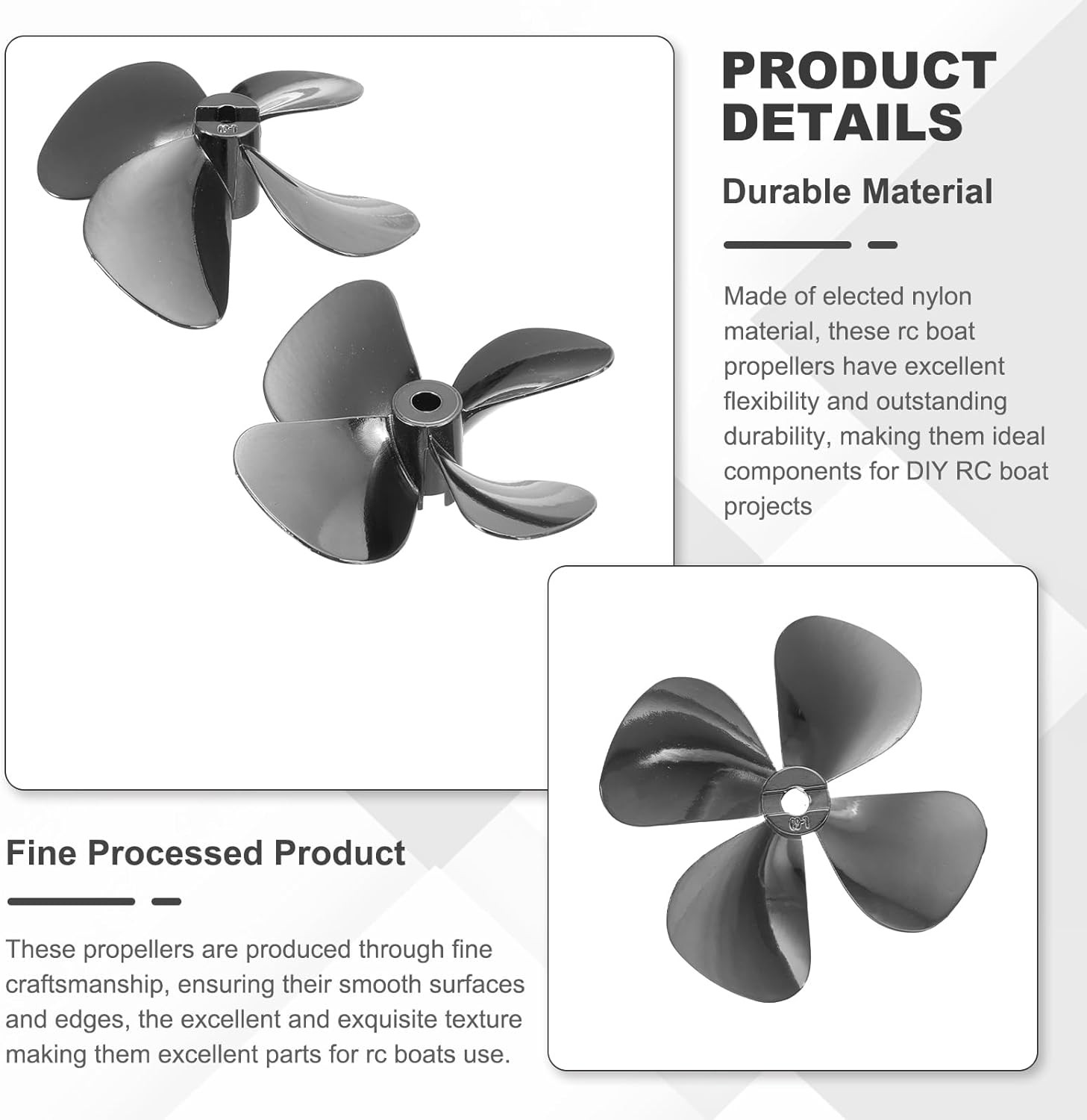 RC Boat Propeller 4 Blades Propellers 4mm Hole Dia 60mm OD CCW Clockwise