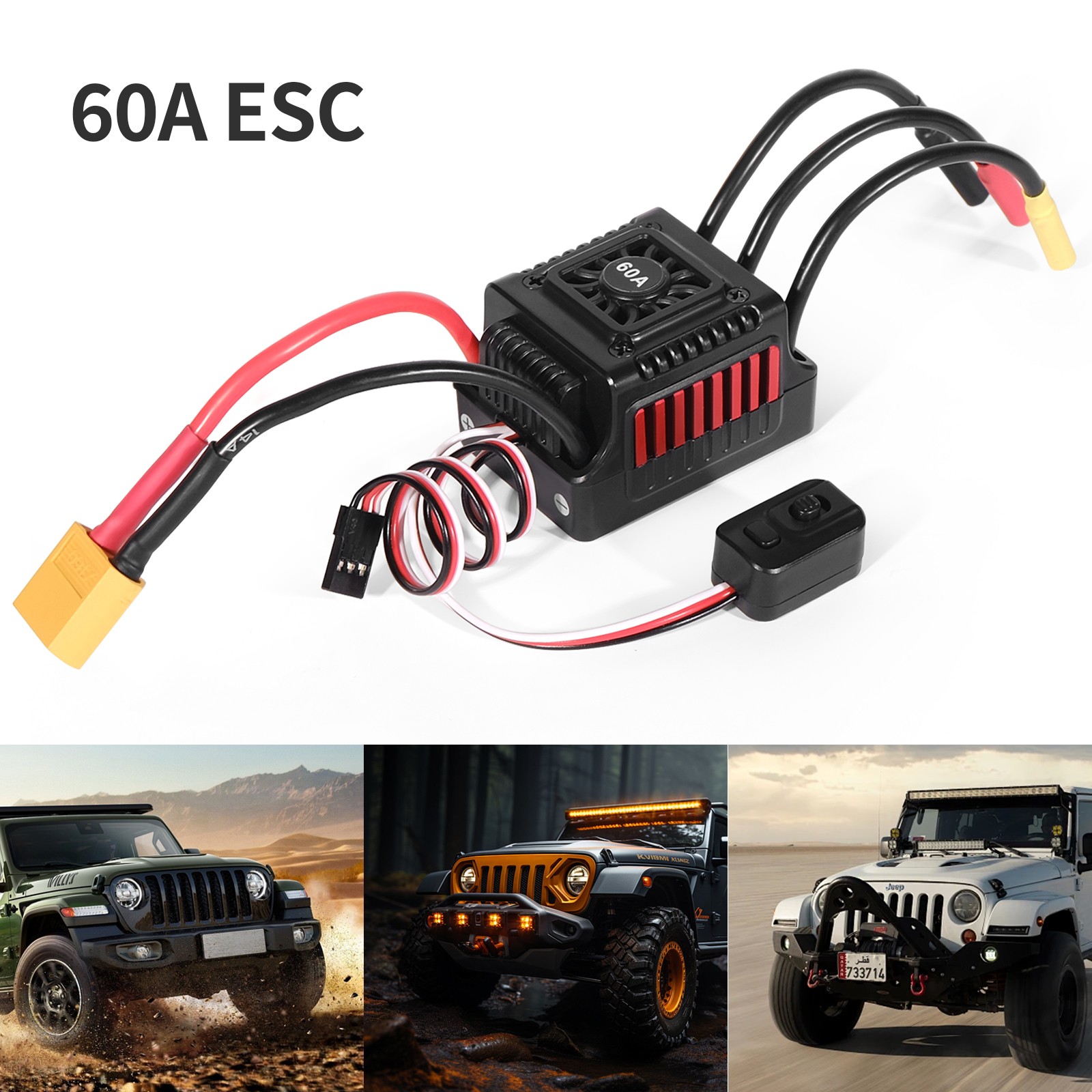 WSDT-60A Waterproof Brushless ESC Accessory For 1/10 RC Car For Beginner Players