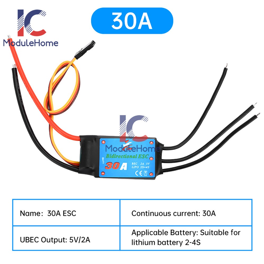 20A/30A/40A/50A Bidirectional Brushless ESC for Remote Control Ship Pneumatic
