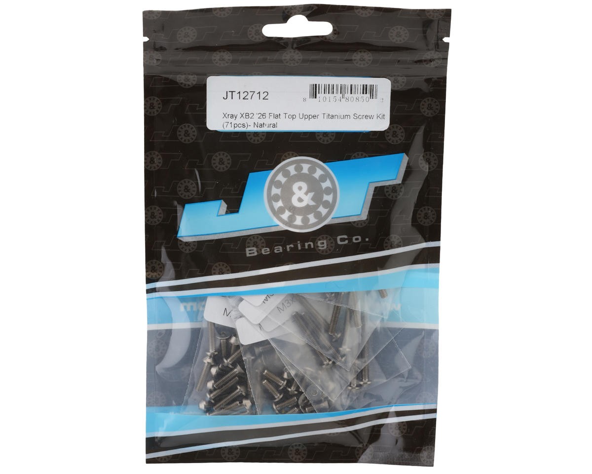 J&T Bearing Co. Xray XB2 2026 Flat Top Upper Titanium Screw Kit (Natural)