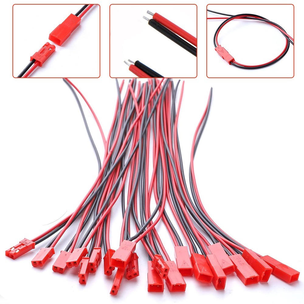 20 Pairs Male&Female Micro JST 1.25 2 Pin Wire Connector Set With 150mm Cables
