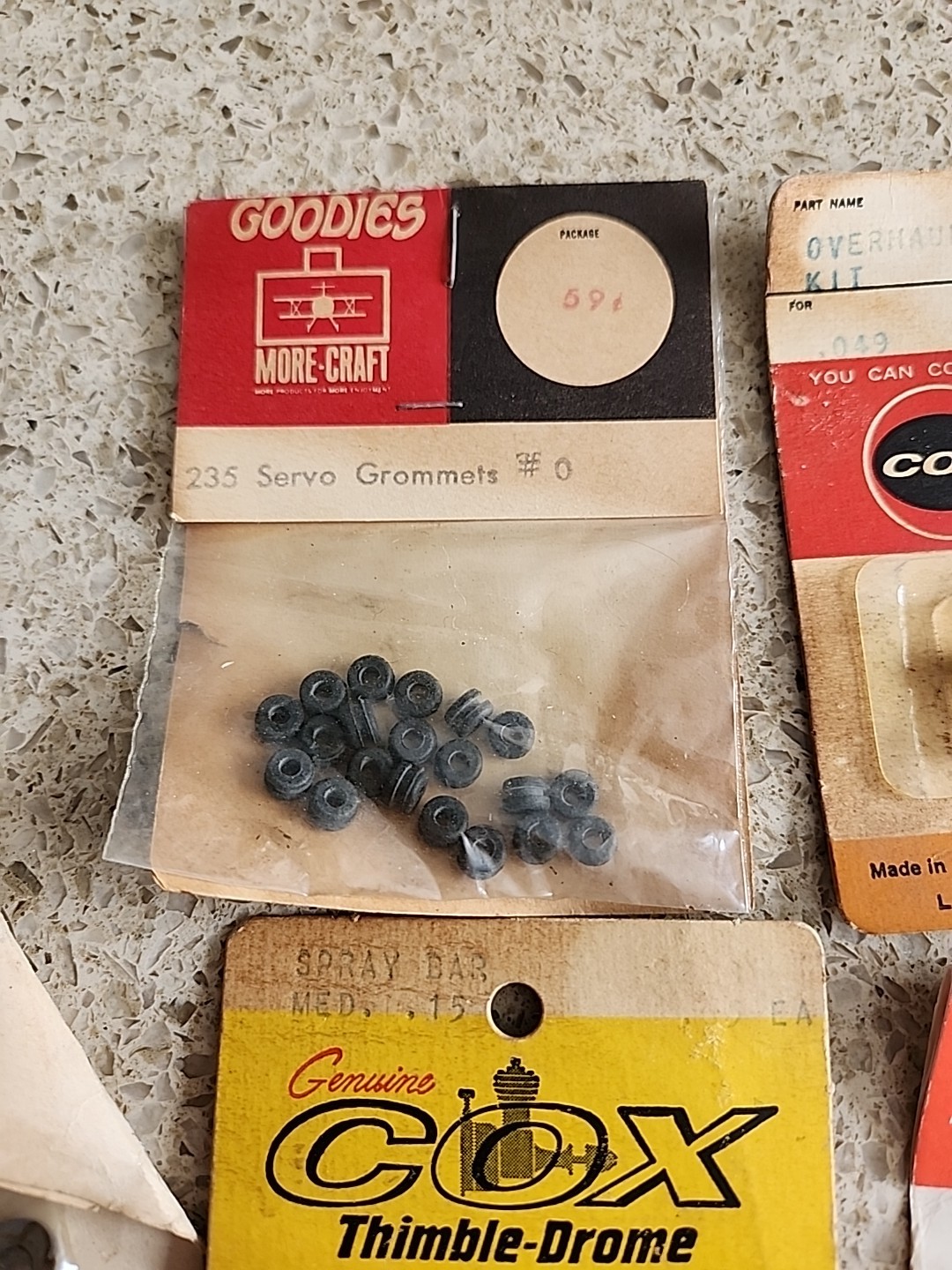 Lot Vintage RC model Power Boat Parts Cox Octura Propeller Filter Thimble Drome