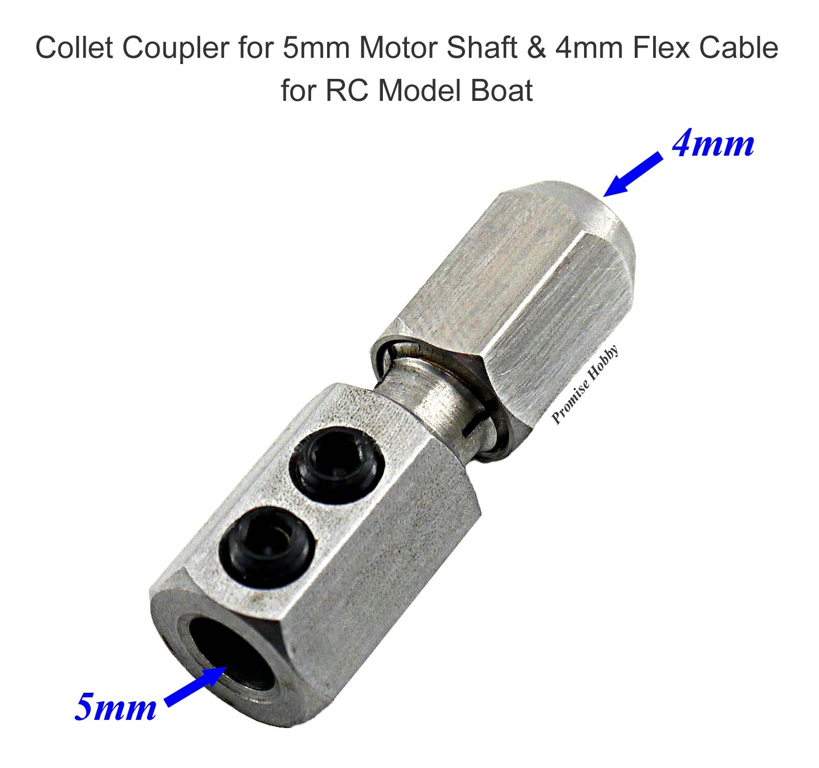 Coupler Collet for 5mm / 4mm Motor Shaft & 4mm Flex Cable RC Model Boat