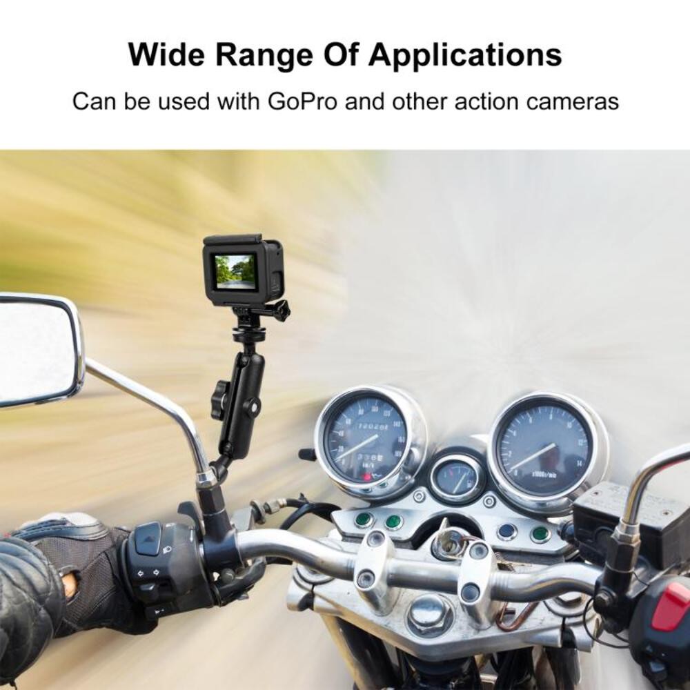 Motorcycle Holder Mirror Base Hole Fixed Mount GoPro Action Cameras