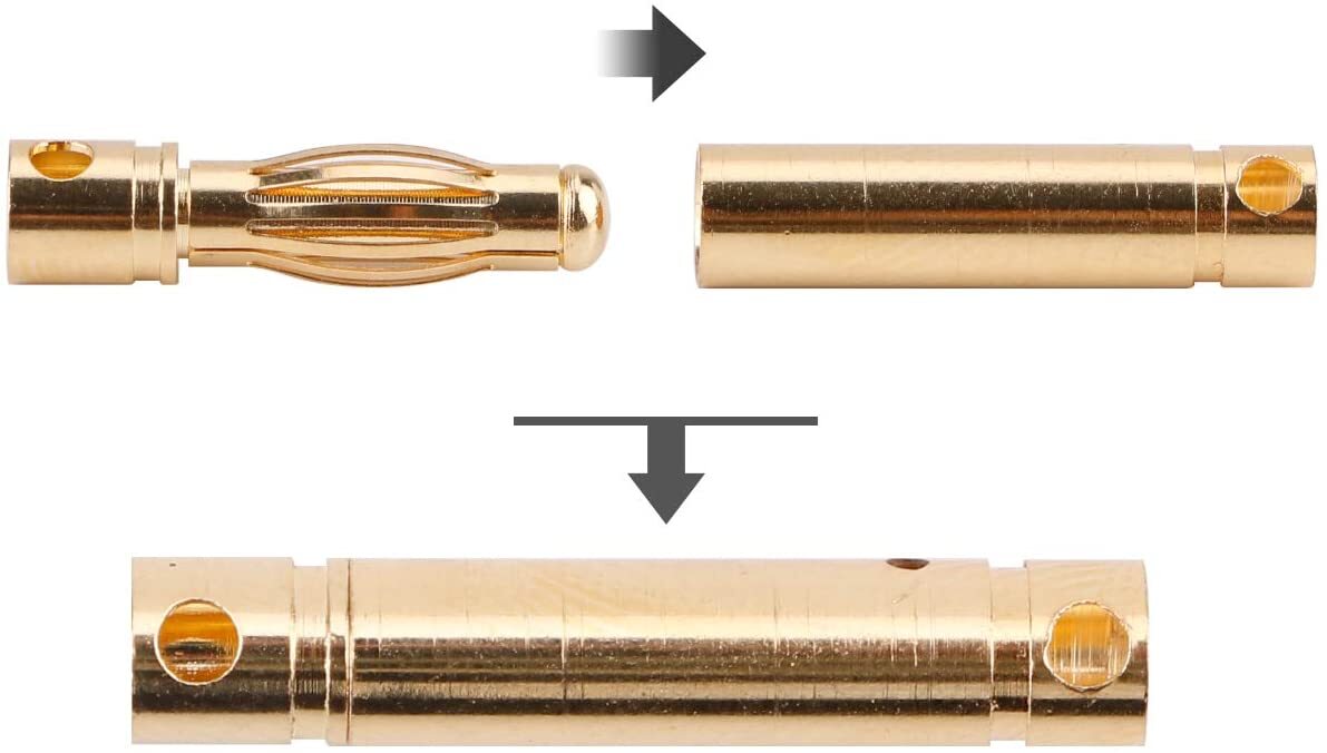 20 Pair 4mm Gold Bullet Banana Connector Plug for ESC Brushless Motor RC Battery