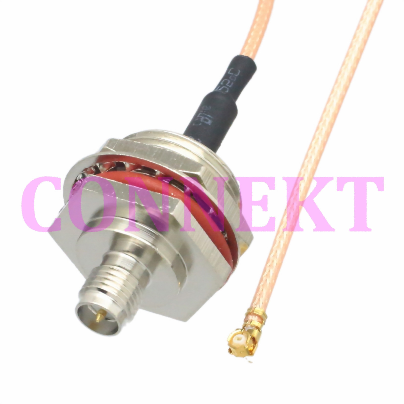 RP-SMA female plug M16 panel O-ring BOX mount to U.fl IPX RG178 pigtail 8” cable