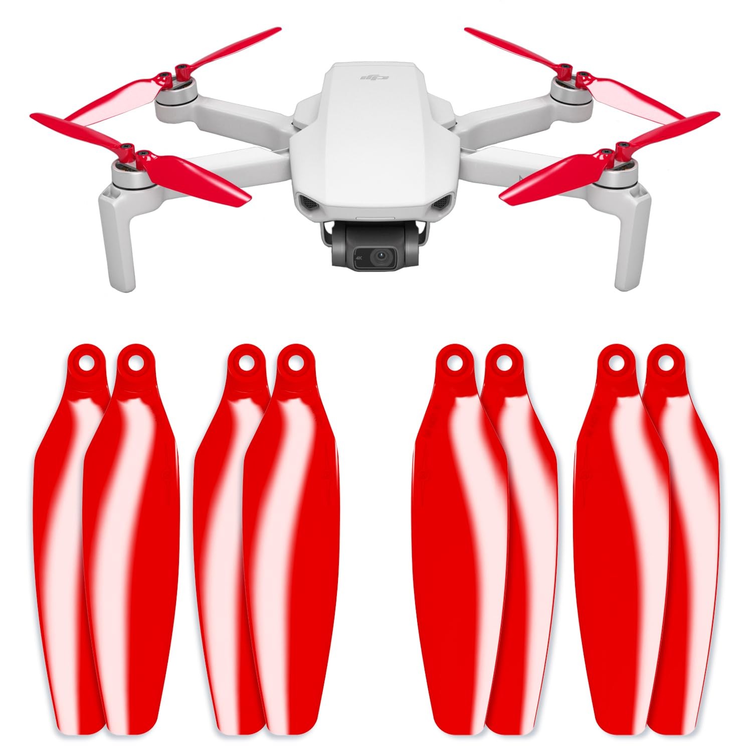 Stealth Propellers for DJI Mini 2, Mini 2 SE, Mini SE & Mini 4K Red, 4 prope…