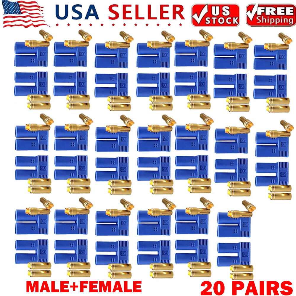20Pairs- For EC5 Device Connector Plugs For RC Car Plane Helicopter Battery Lipo