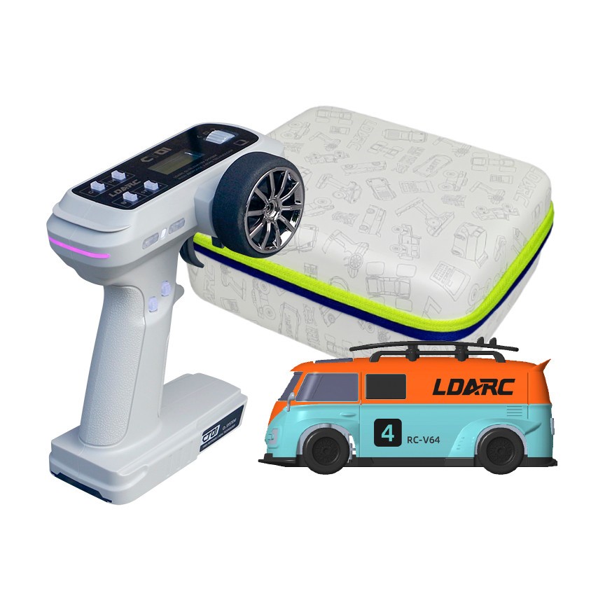 LDARC V64 1/64 RWD Race Van RV bus mini RC Car turbo full proportional Vehicles