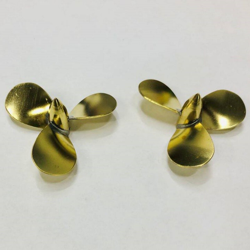 RC Boat Metal Propeller M4 D35/39/50mm 3 Brass Props 4mm Shaft 3 Blades