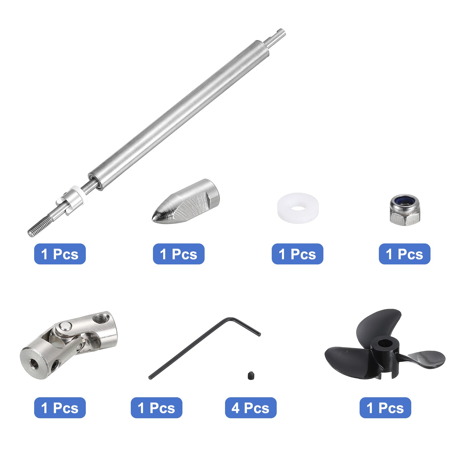 Drive Shaft W Propeller and Universal Joint,L130mm,Fit for 2.3 mm