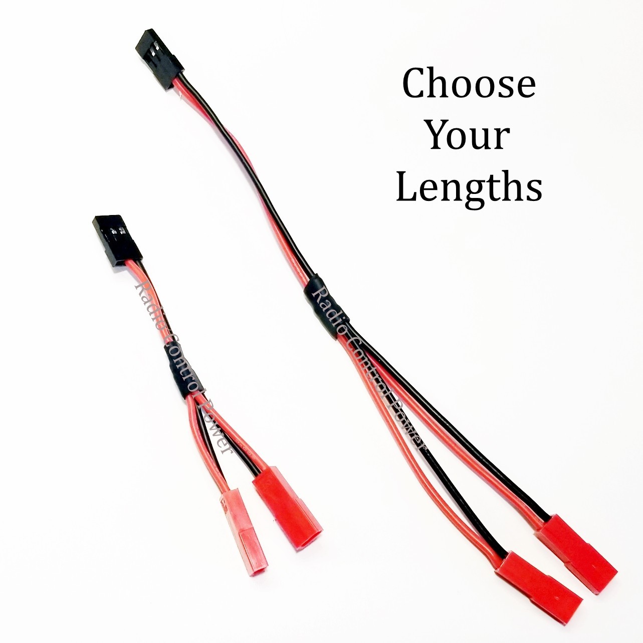RCP-JRJST 20 awg Wire JR Male To (2) JST Females Choose Length
