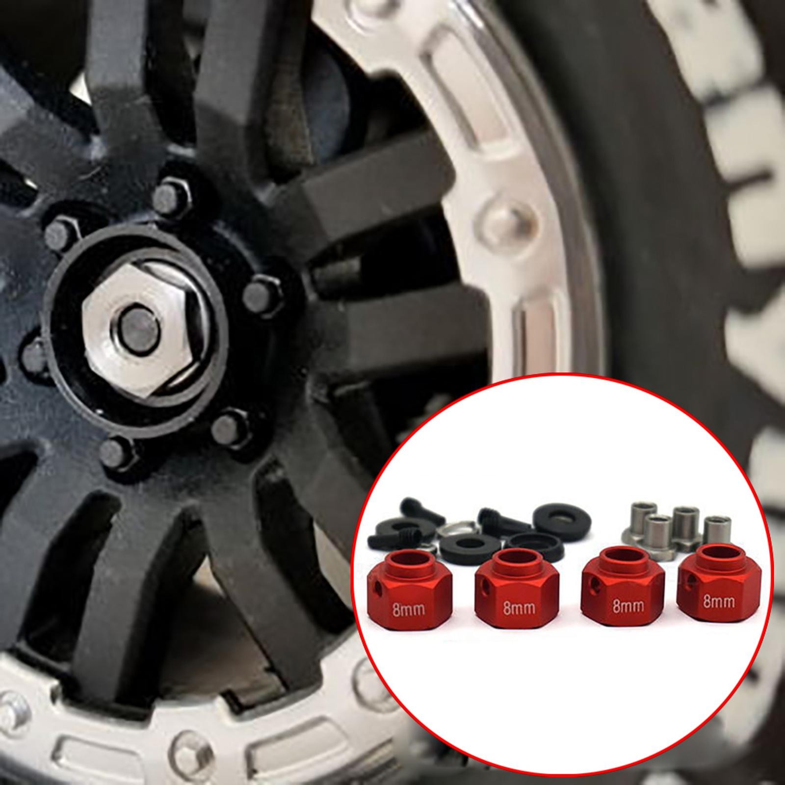 8mm 4X Hex Wheel Hubs Widen Adapter Kit For Traxxas TRX-4 Crawler 1/10 RC Car