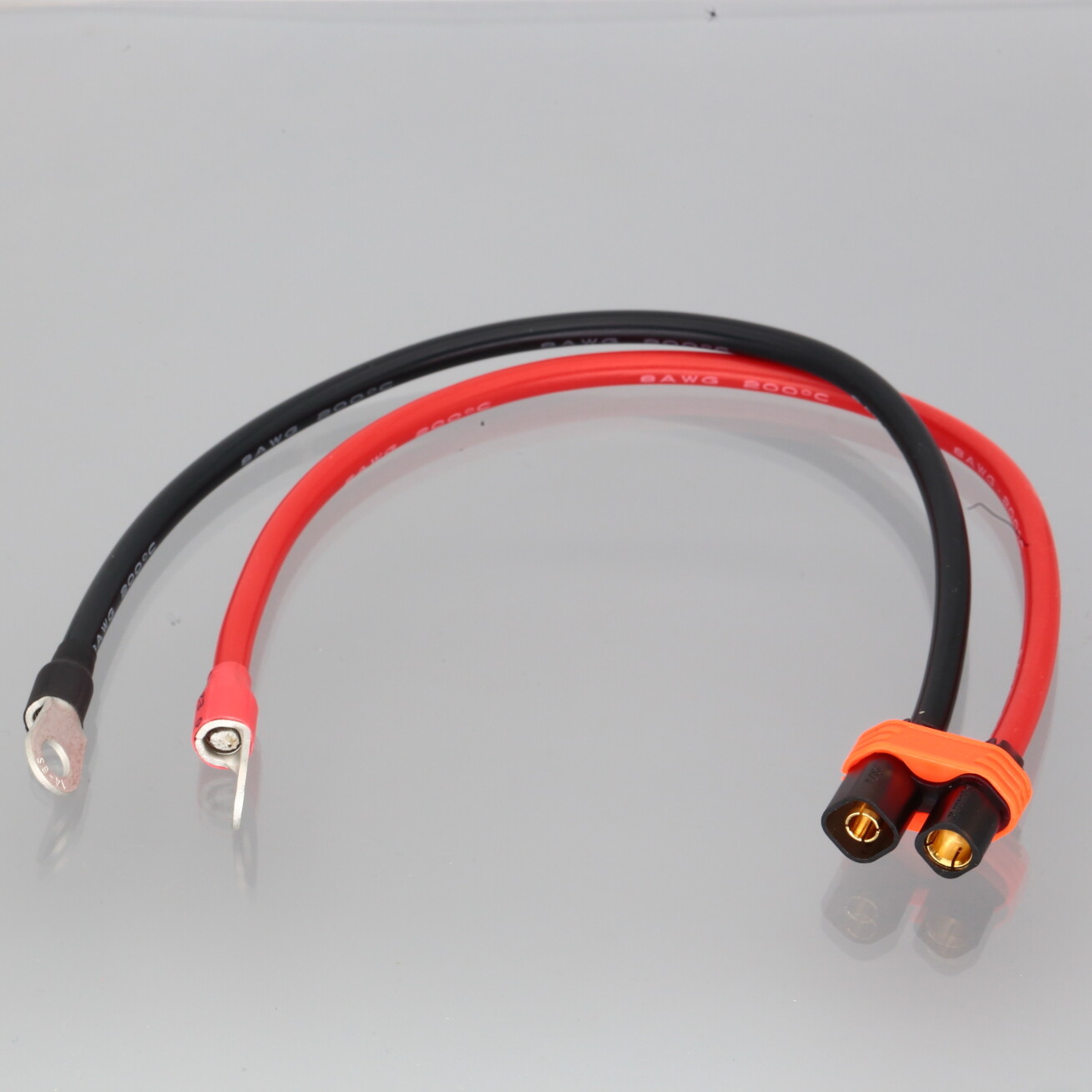 8AWG 1FT Wire M6 O Ring to -Male/+Female Pin Connector For Type 1Sur ron Battery