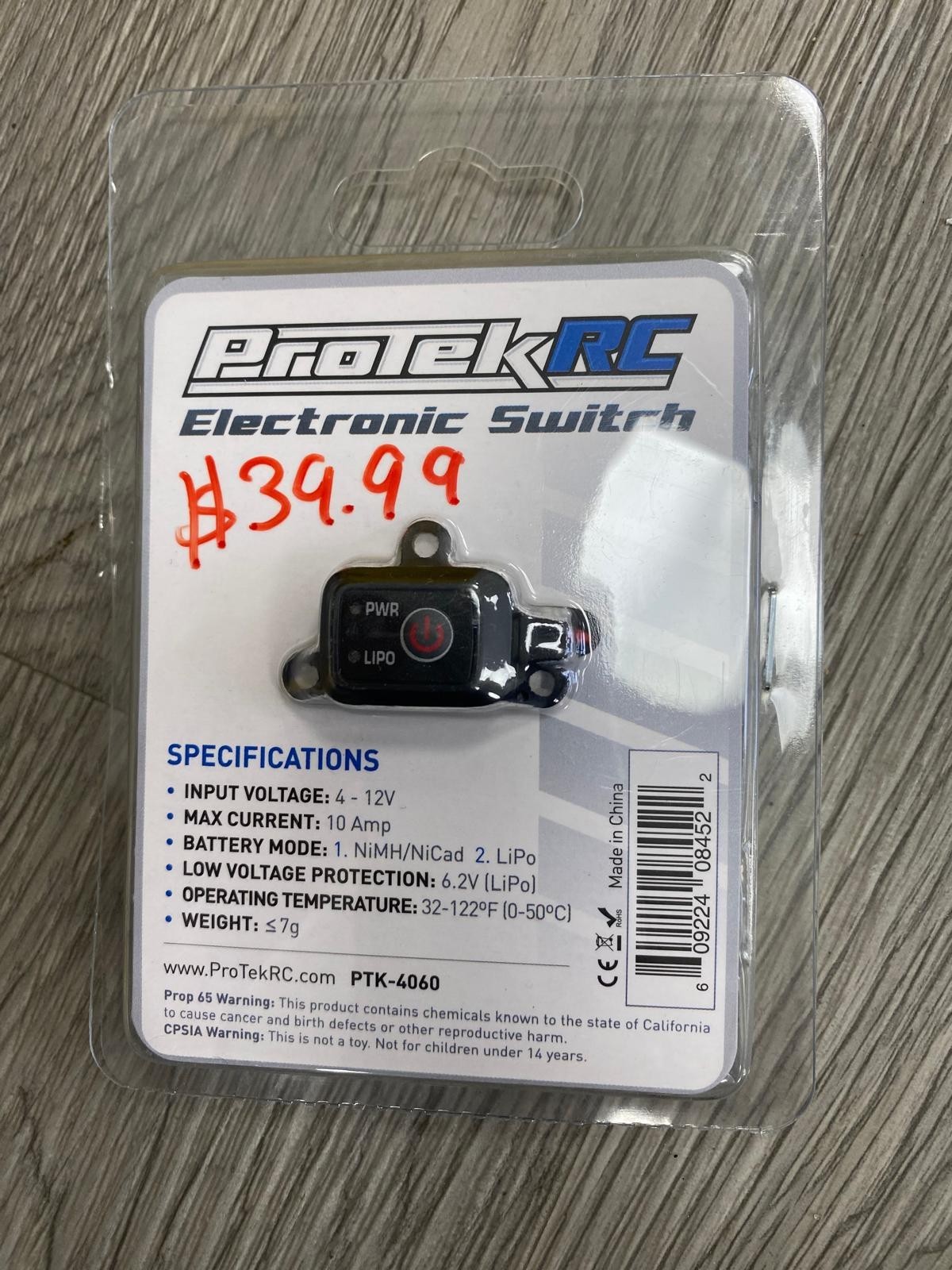 ProTek RC PTK-4060 Electronic Switch w/Voltage Cutoff