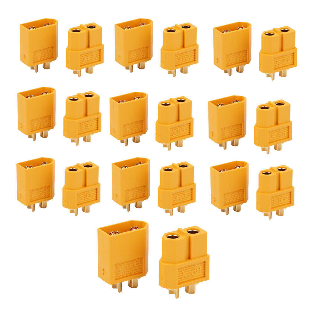 1-20 Pairs Amass XT60 Connectors Plugs Gold Plated UL XT60U XT60H Plug 60A