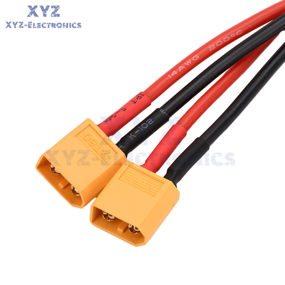 1pc XT60 Male/Female Cable Parallel Battery Connector 14AWG Silicone Wire for RC