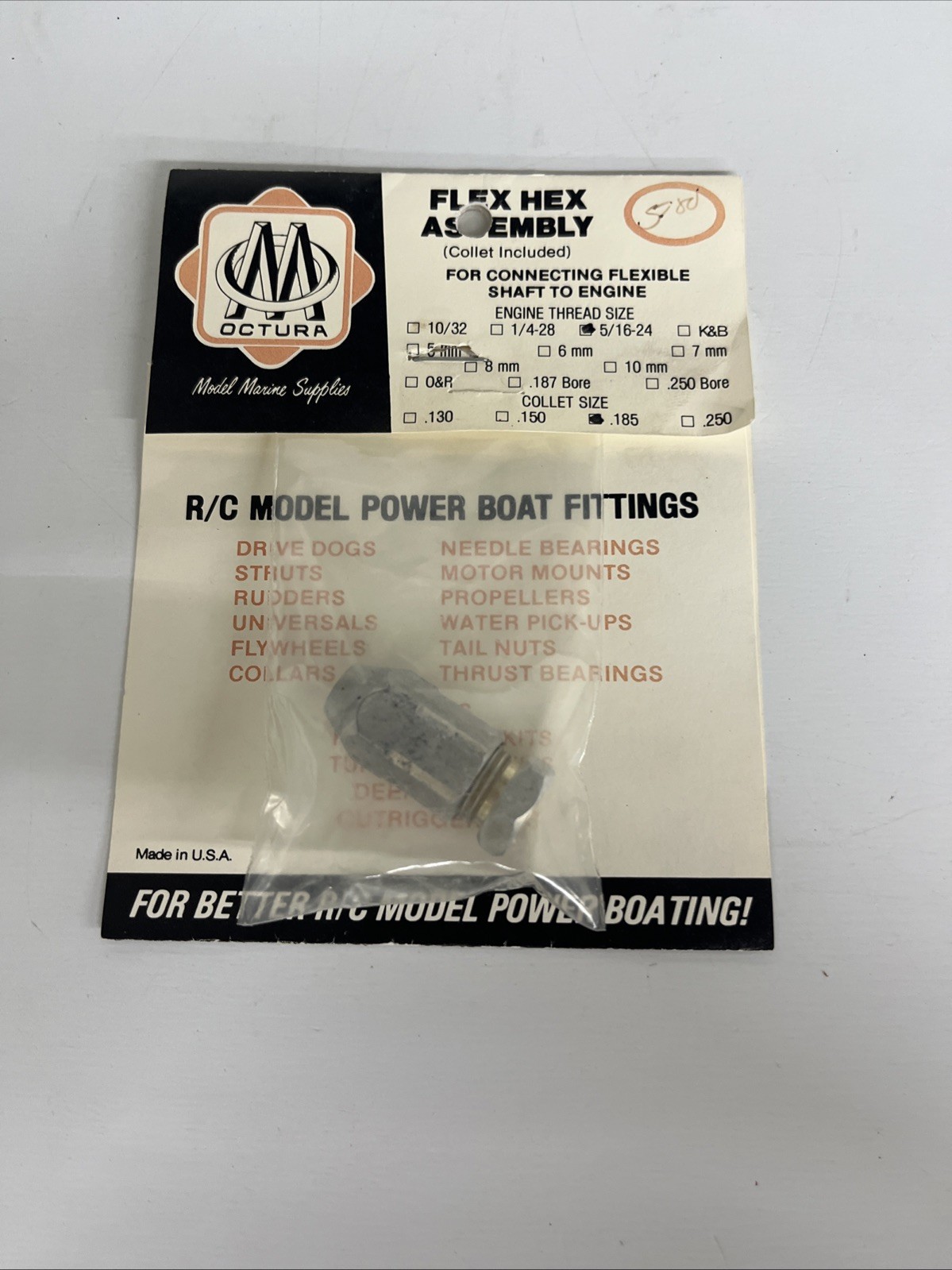 Octura Flex Hex Assembly 5/16-24 .185 Made in USA