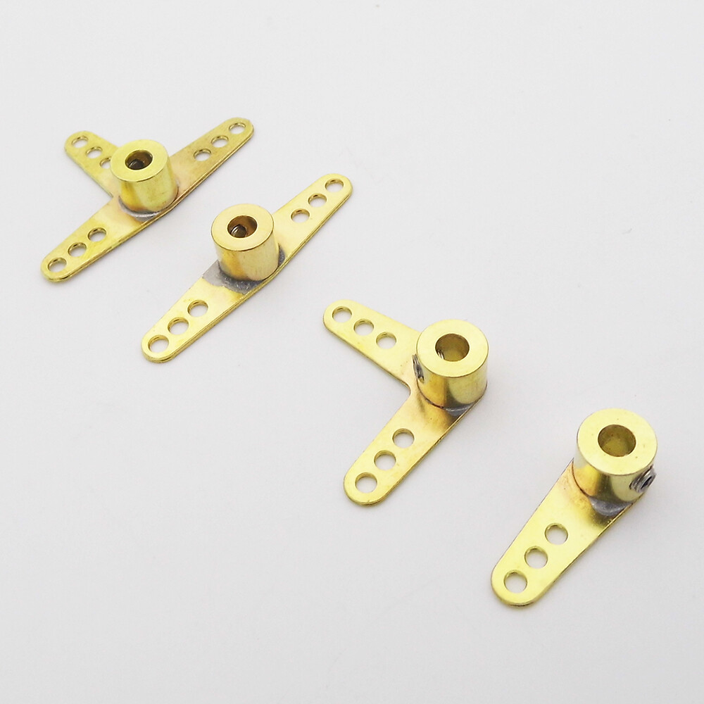 Copper Servo Arm Horn Boat Rudder Arm T L Shape Arm fr 3mm Shaft RC Boat Marine