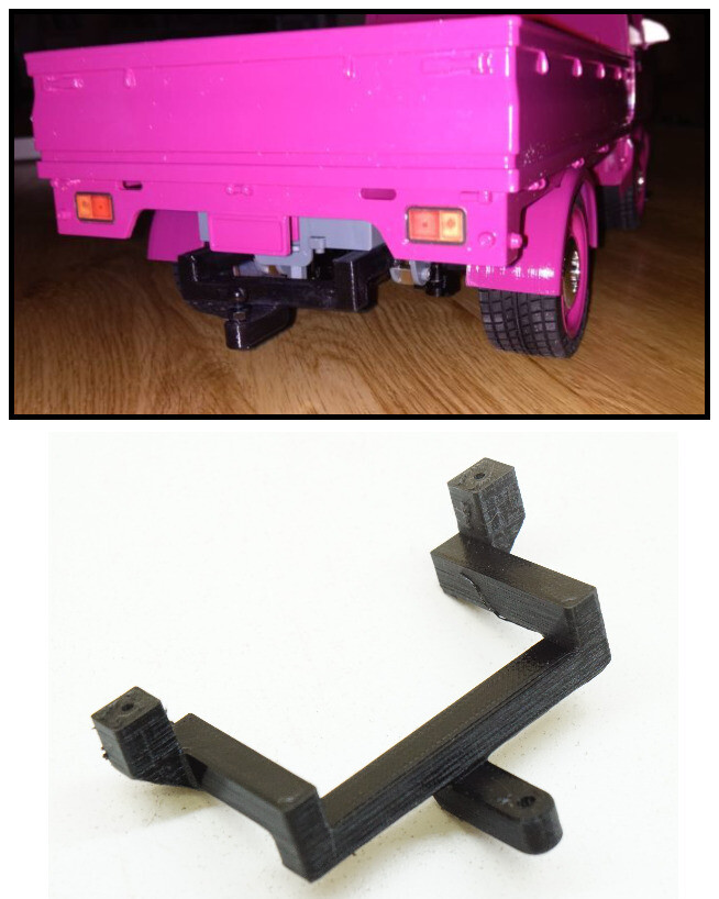 Functional Trailer Hitch Receiver Mount for WPL D12 2wd RC Truck *USA* 1/10