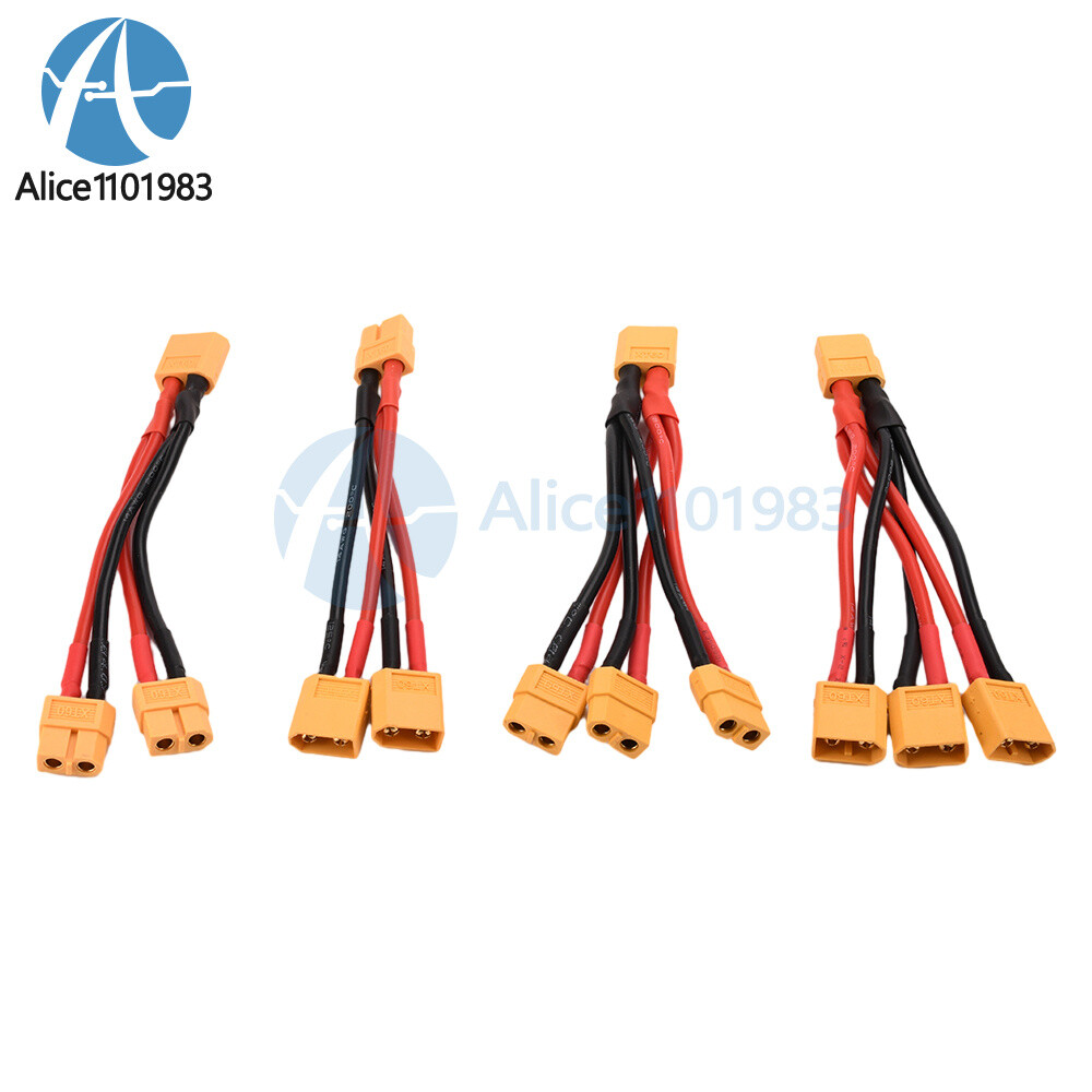 XT60 Male/Female Cable Parallel Battery Connector 4AWG Silicone Wire Y Splitter