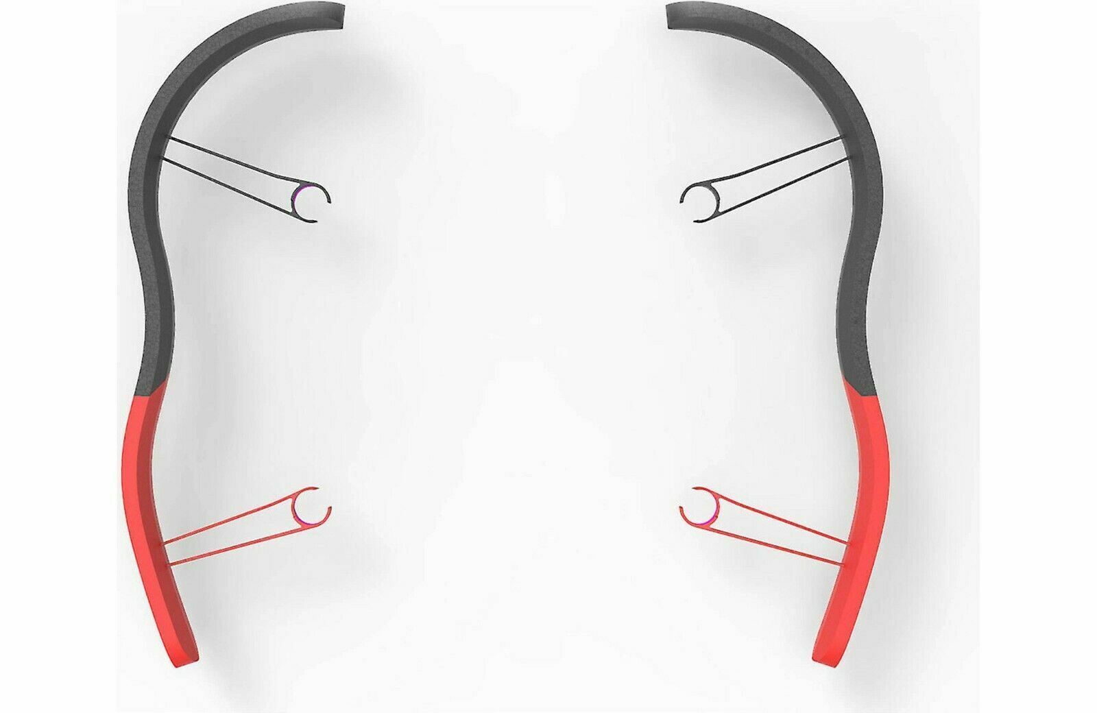 Parrot Bebop Drone 1 EPP Foam Bumpers PF070077 Propeller Prop Guards Red/Black