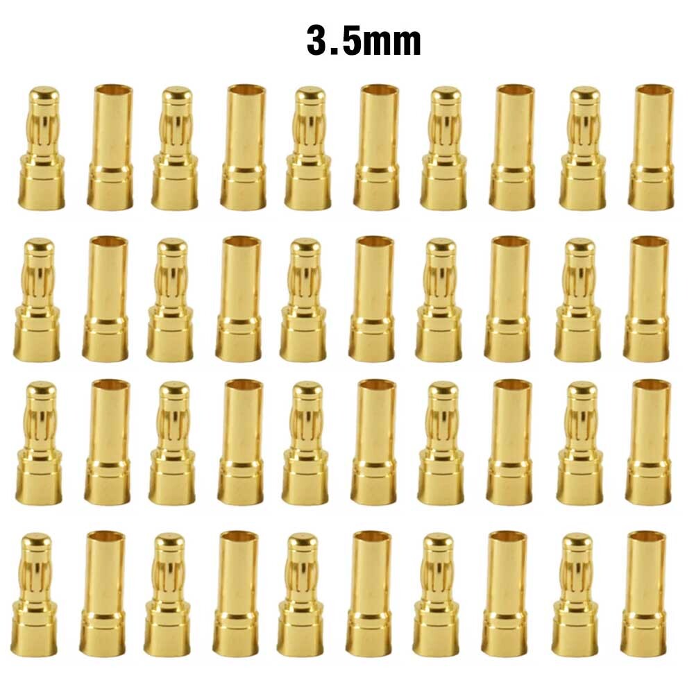 40pcs 3.5mm Banana Bullet Connector Plug Male Female for Battery Motor Brushless