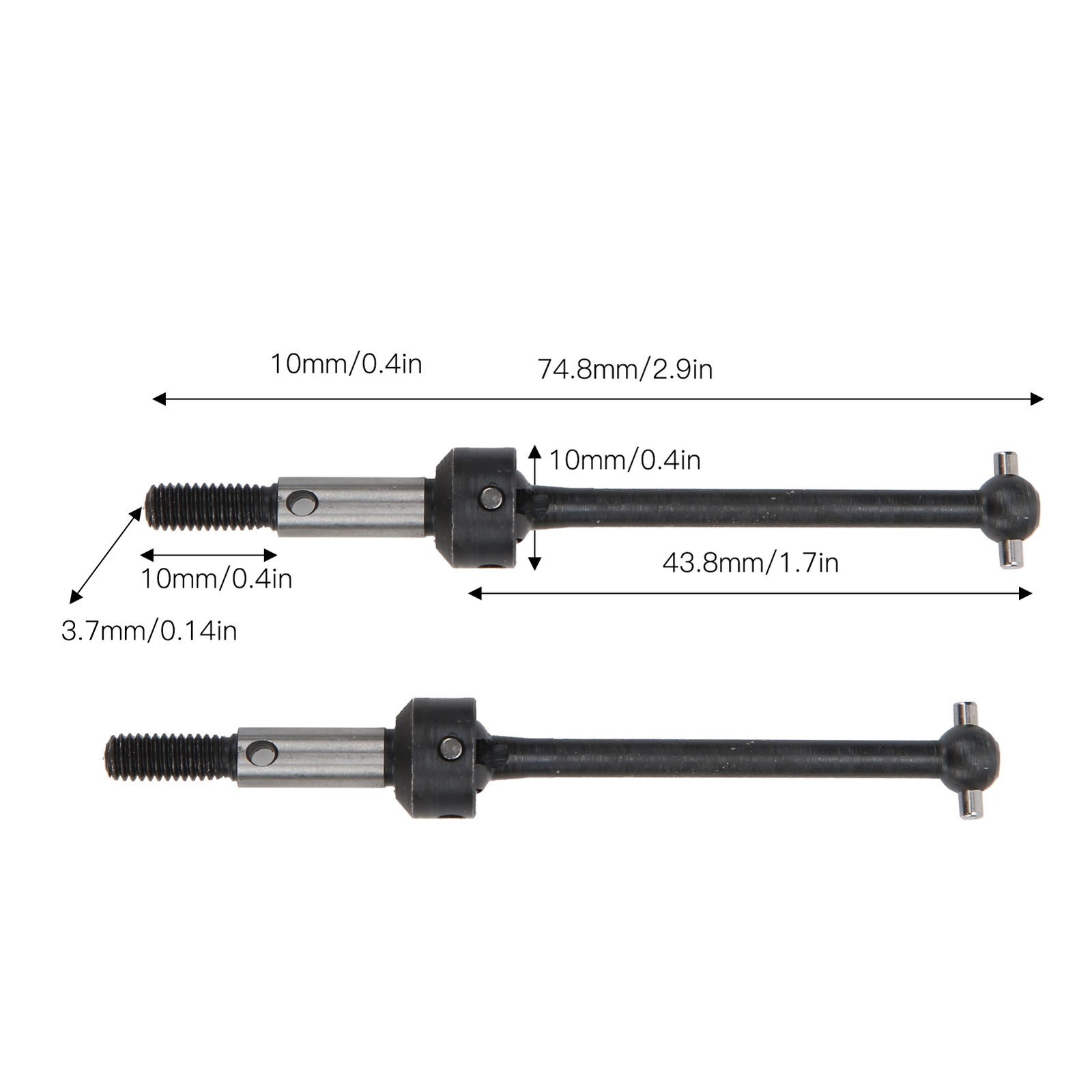 2Pcs Steel CVD Drive Shaft Transmission Axle For 3Racing Sakura XIS NU 1/10 RC