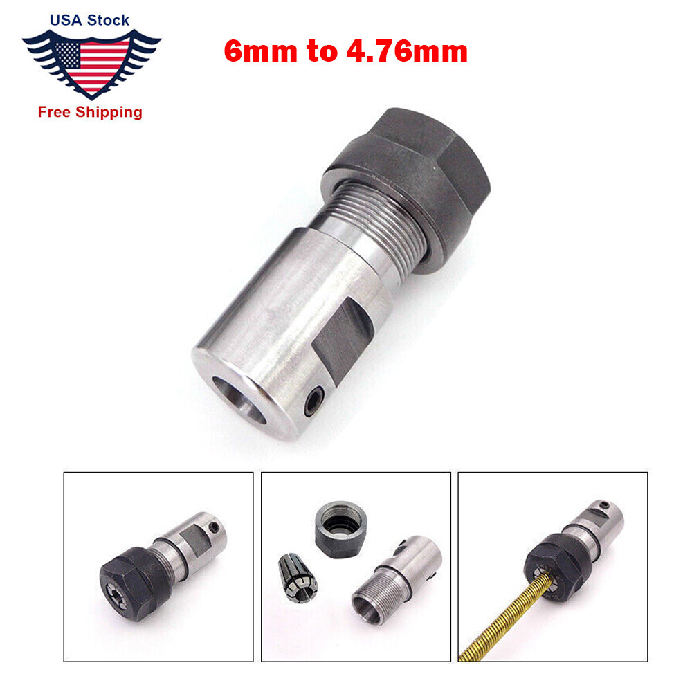 4.76mm Flexible Shaft Coupling 6mm to 4.76mm 3/16″ Collet Joint for RC Boat US