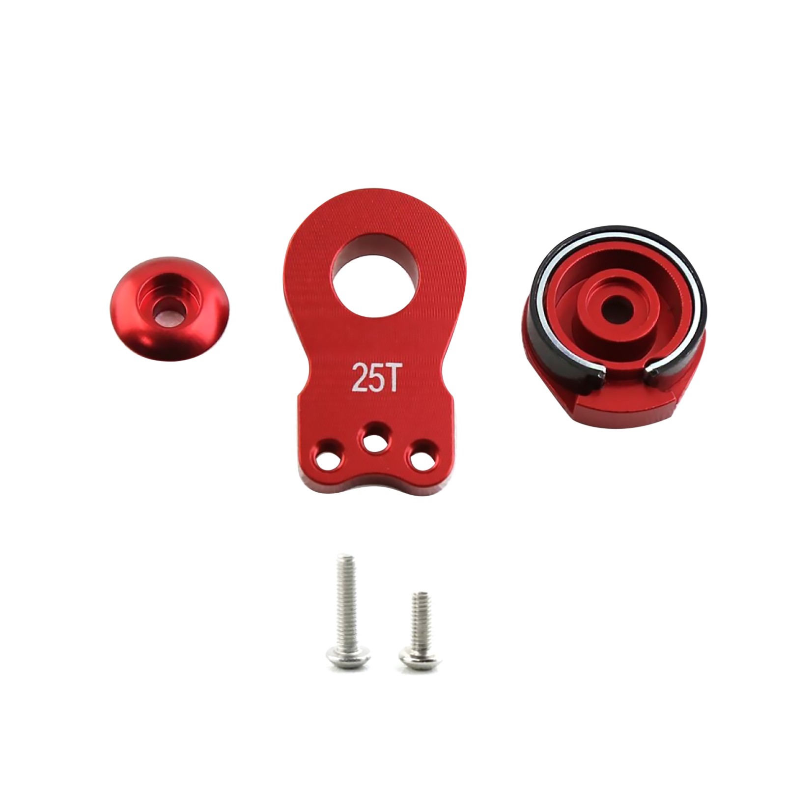 Red 25T CNC Aluminum Steering Servo Swing Arm Horn for 1/8 1/10 RC Crawler Car p