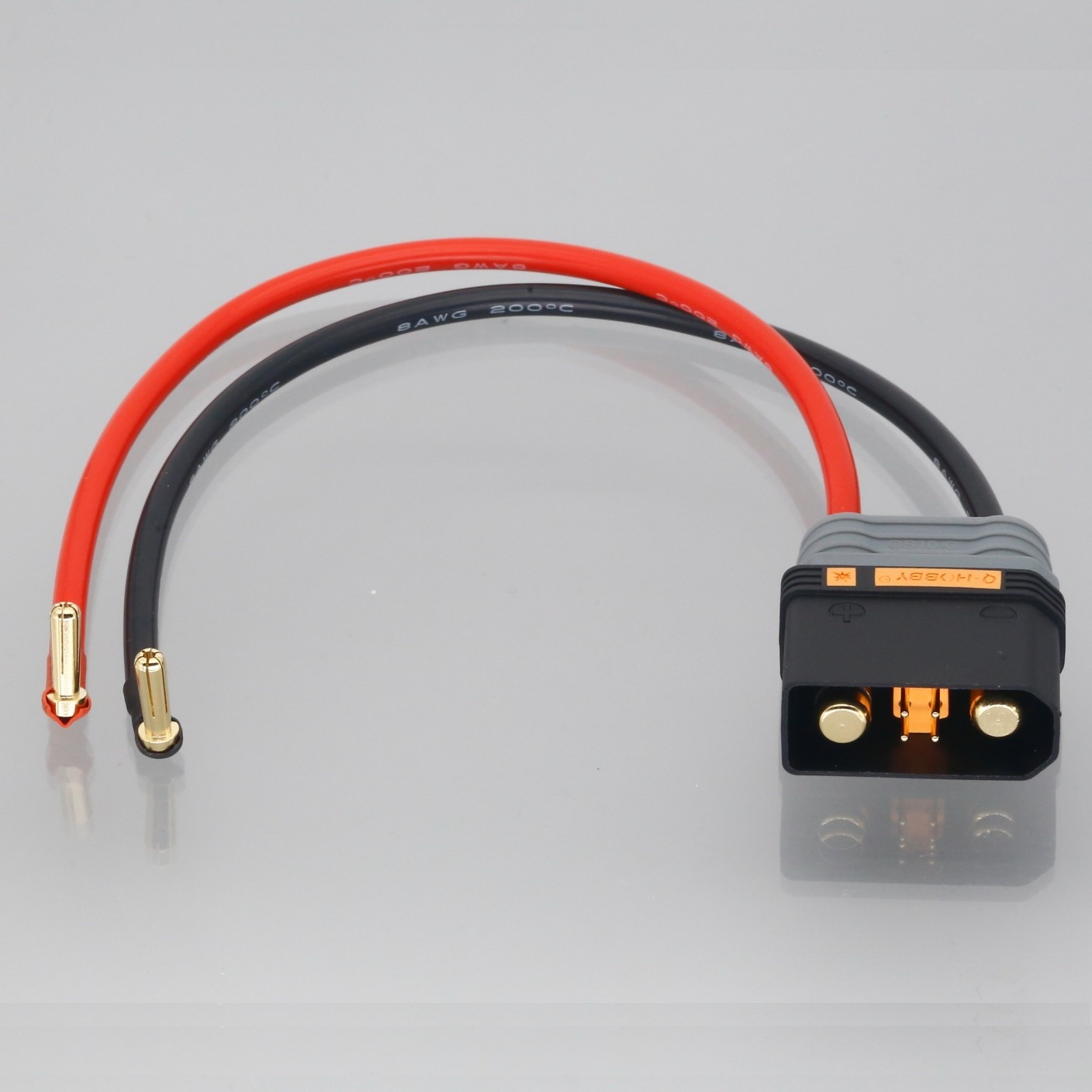 QS10 10mm Male to 5mm Bullets 8AWG 1FT Adapter Battery Heavy Duty Charging Leads