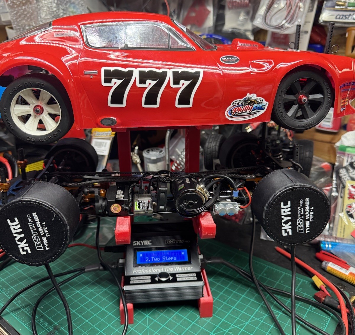 RC Car & SkyRc Tire Warmer Stand 1:10 Scale On Road- Off Road Display Pit Stand