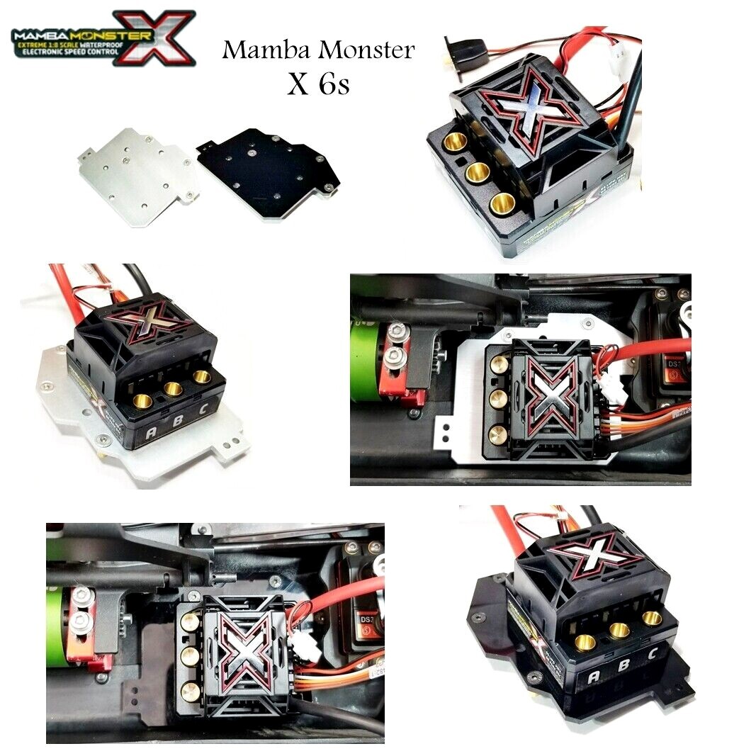 RCP-ESC Mount Arrma 6s ESC Aluminum Adapter Plate Max 6 Max 8 MMX8s ESC Mount JR
