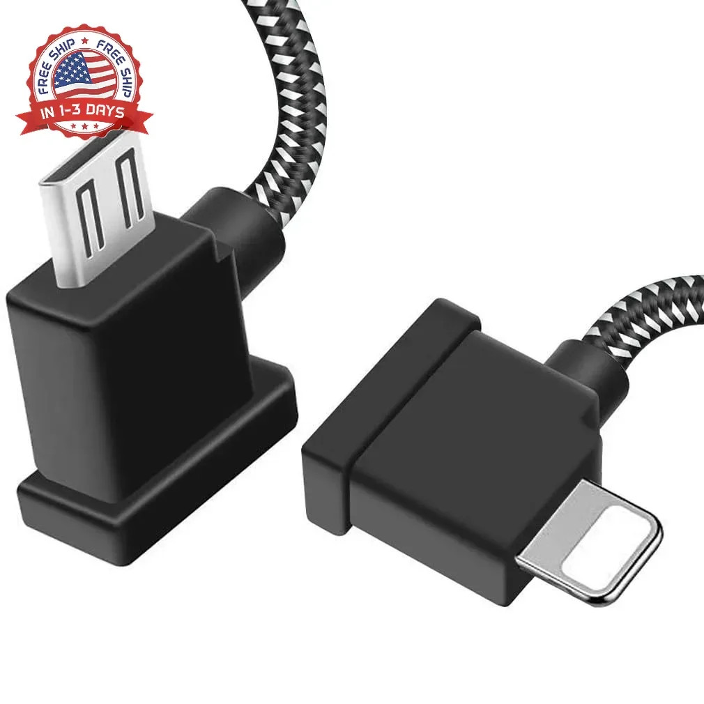 1FT USB Micro to iOS DJI Remote Controller Cable for iPhone 14 Pro, DJI Mavic Mi