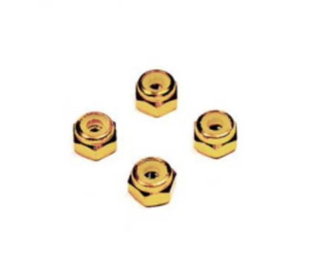 Marka Racing Aluminum 2mm Wheel Lock Nuts Lightweight – Gold 4pcs MRK-2388-G
