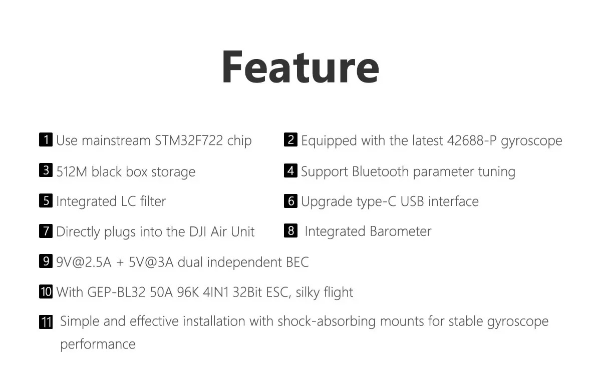 GEPRC TAKER F722 BT 8Bit 65A 60A 50A Stack 4IN1 ESC 512M 32Bit Data Flight