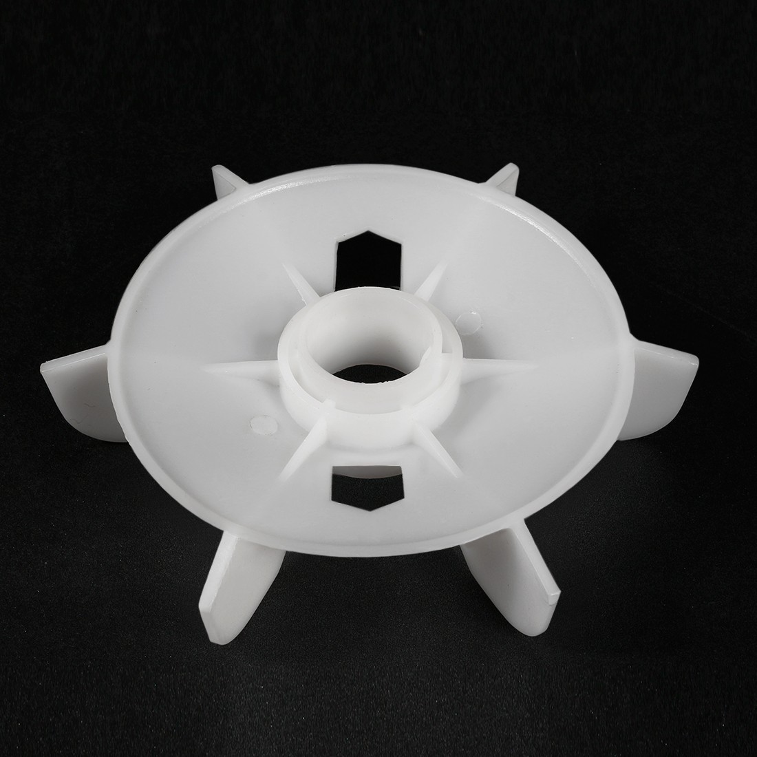 2Pc 150*28mm Round Shaft Replacement White Plastic 6 Impeller Motor Fan Vane
