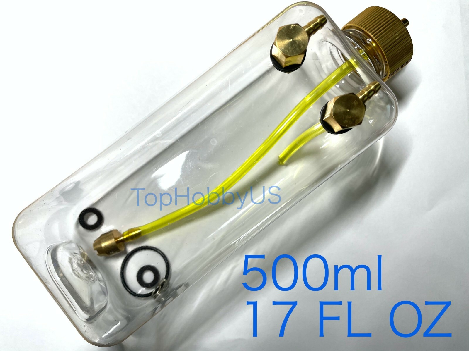 500ml (cc) 17oz Clear Fuel Tank with Metal Cap for RC Plane Gasoline Engine US