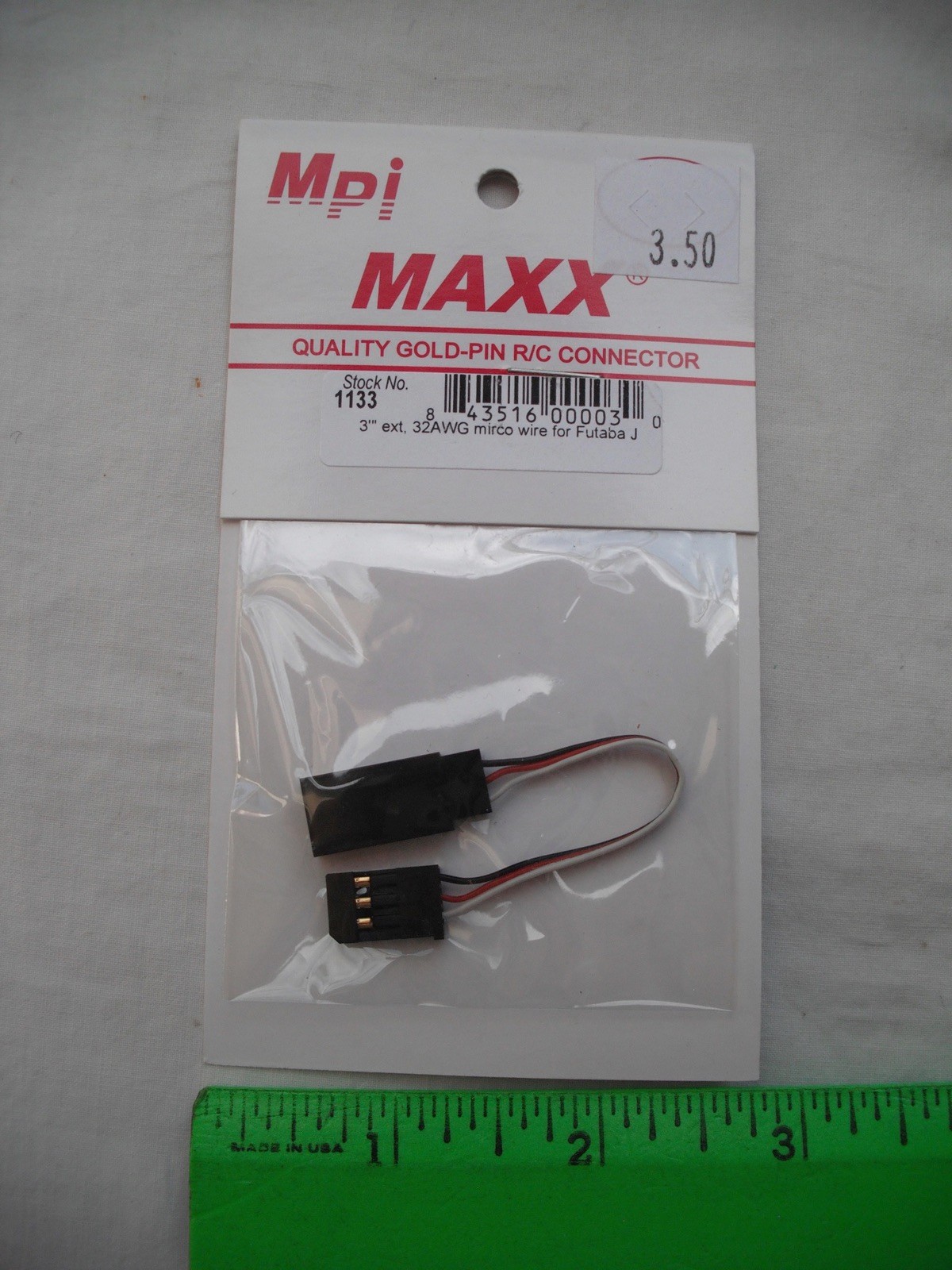 SALE Lot of 3 Maxx Products Mpi 1133, 3″ Extension, Futaba J, Wire,R/C Airplane