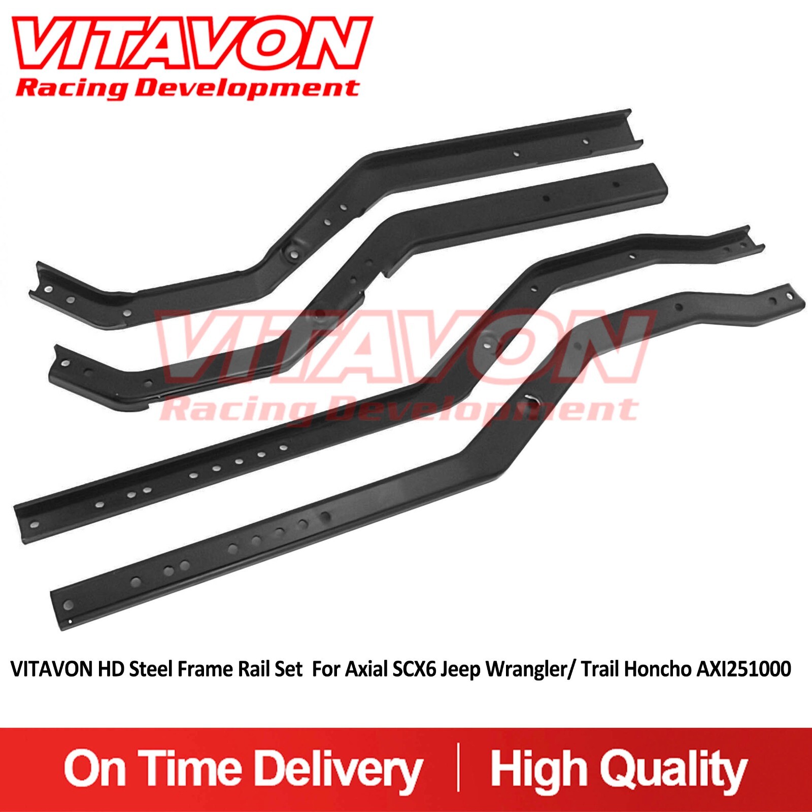 VITAVON HD Steel Frame Rail Set For Axial SCX6 Jeep Wrangler/ Trail Honcho